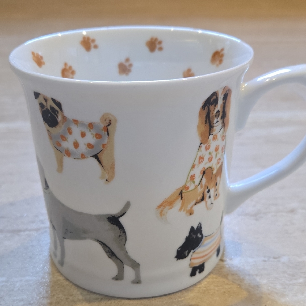 Cooksmart England Fine China Dog Lovers' Paw Prints Mug